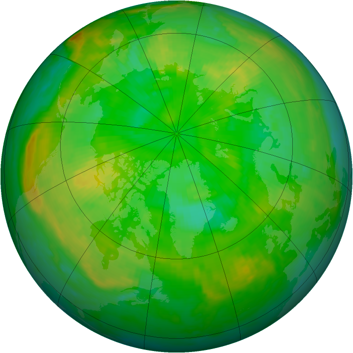 Arctic ozone map for 02 July 1999